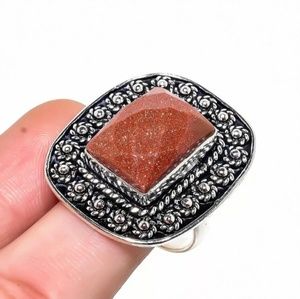 New Sunstone Sun Sitara 925 Silver Ring.
